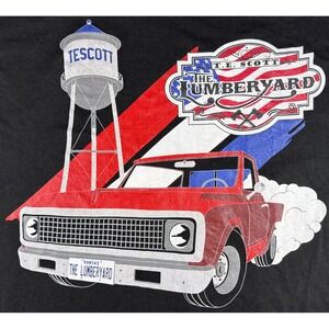 Chevy Truck Shirt Men's Large Retro Black Red Small Town Kansas Bar